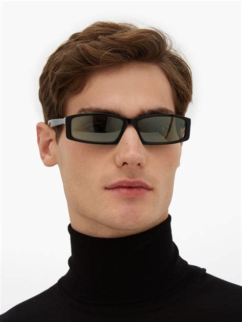 balenciaga black rectangular sunglasses